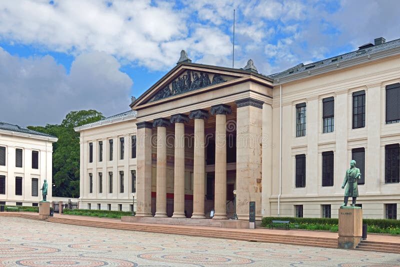 Famous University of Oslo Faculty of Law 1811. Facade Stock Photo ...