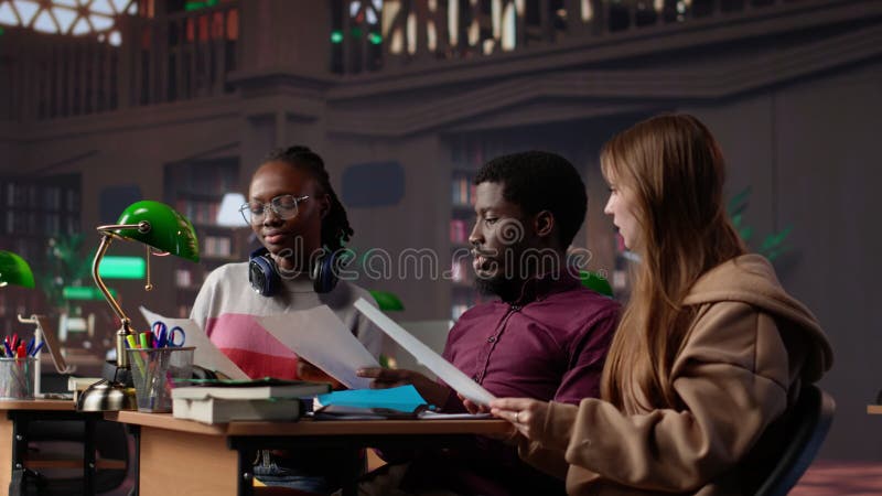 University students learning accounting principles and financial analysis stock video footage