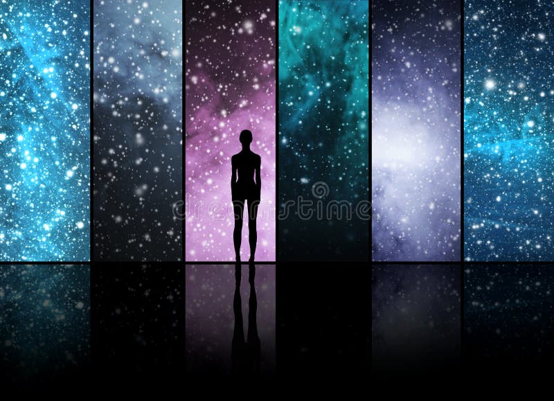 Universe, stars, constellations, planets and an alien shape. Space backgrounds collection. Universe, stars, constellations, planets and an alien shape. Space backgrounds collection.