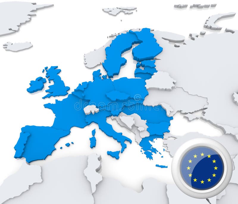 Unión europea en el mapa de Europa libre illustration Unión europea en el mapa de Europa libre illustration