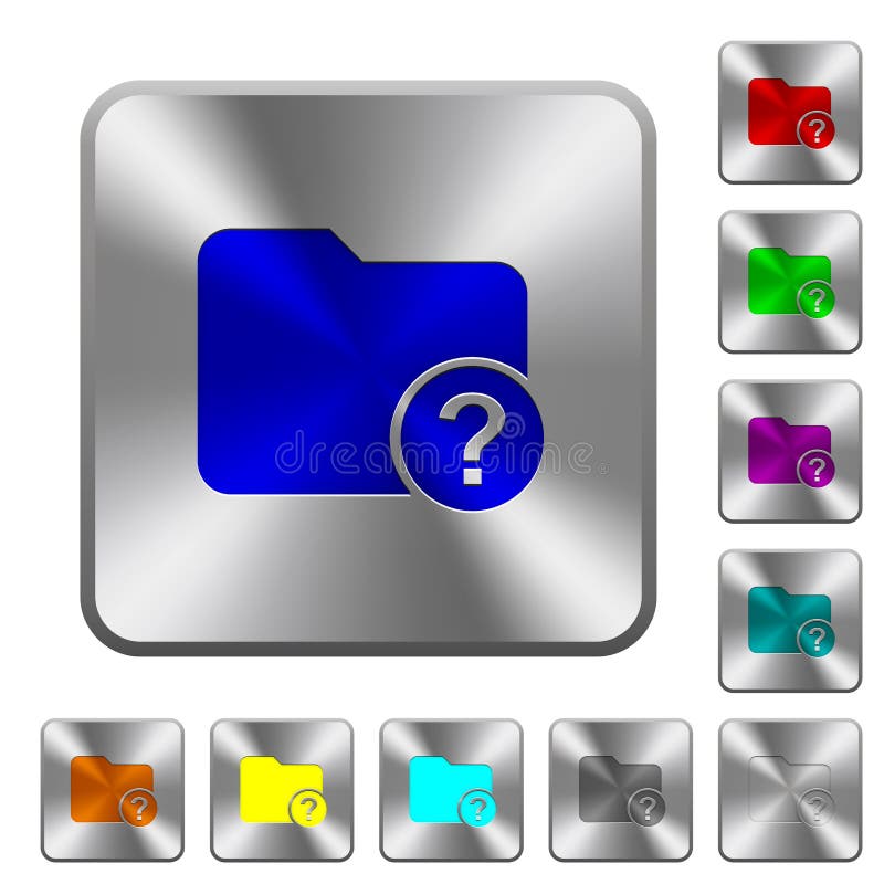 Unknown directory rounded square steel buttons vector illustration