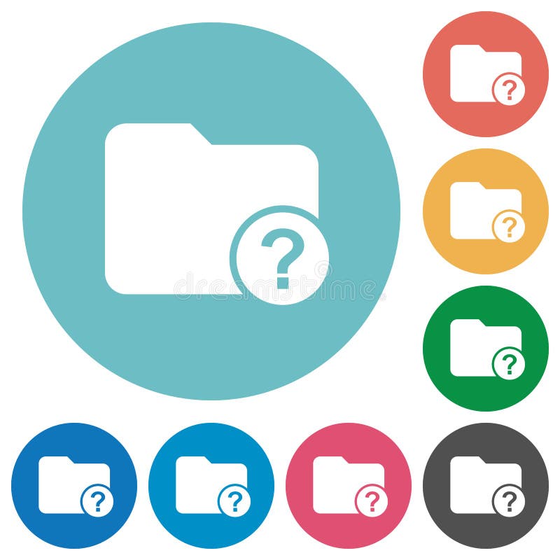 Unknown directory flat round icons vector illustration