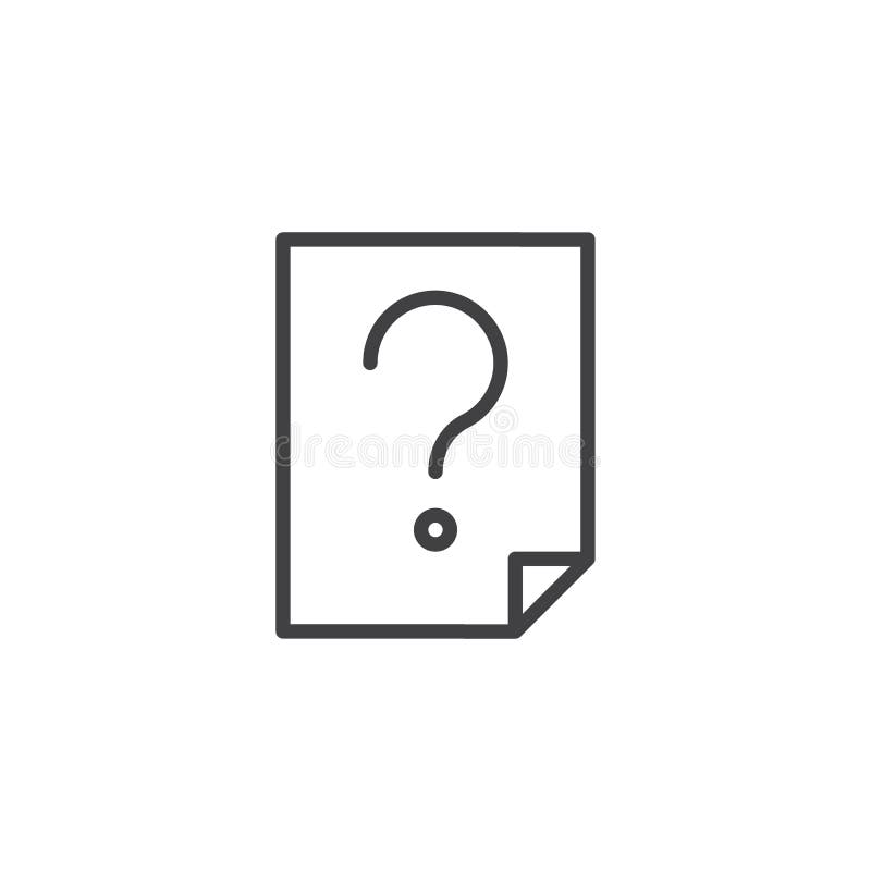 Unknown file format outline icon stock vector illustration of mark