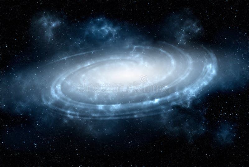 Unknown galaxy in space. Space nebula. Cosmic cluster of stars. Outer space background. 3D Illustration royalty free illustration