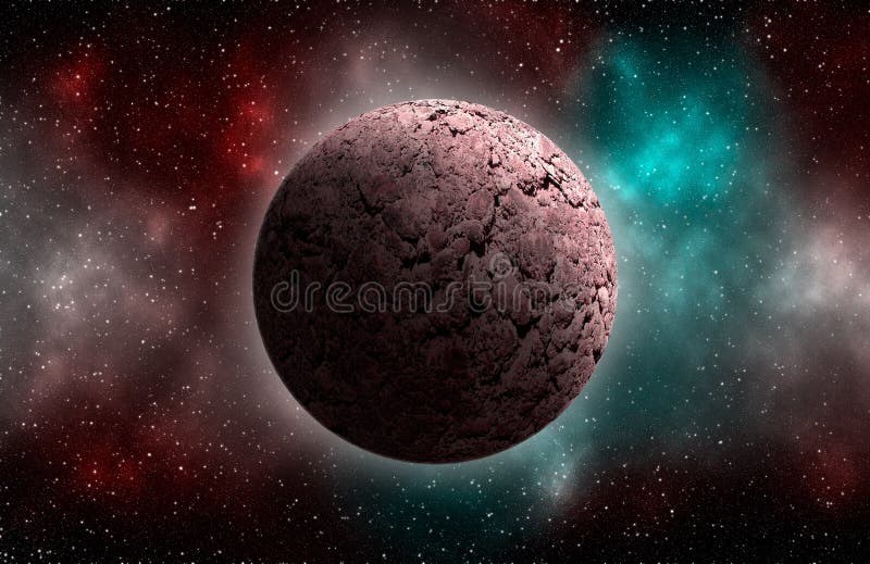 Unknown planet from outer space. Space nebula. Cosmic cluster of stars. Outer space background. 3D Illustration vector illustration