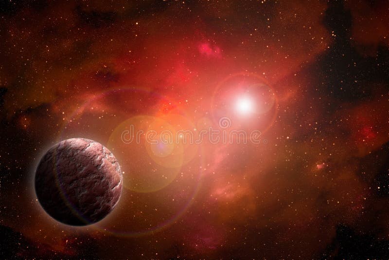 Unknown planet from outer space. Space nebula. Cosmic cluster of stars. Outer space background. 3D Illustration vector illustration