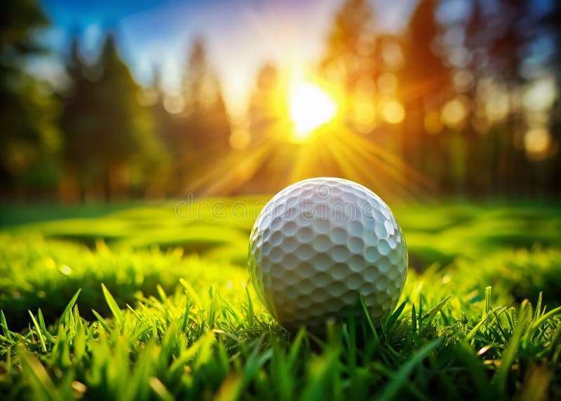 Unleash Your Inner Champion Perfect Tee Shot czeka na Lush Pristine Golf Course ilustracja wektor