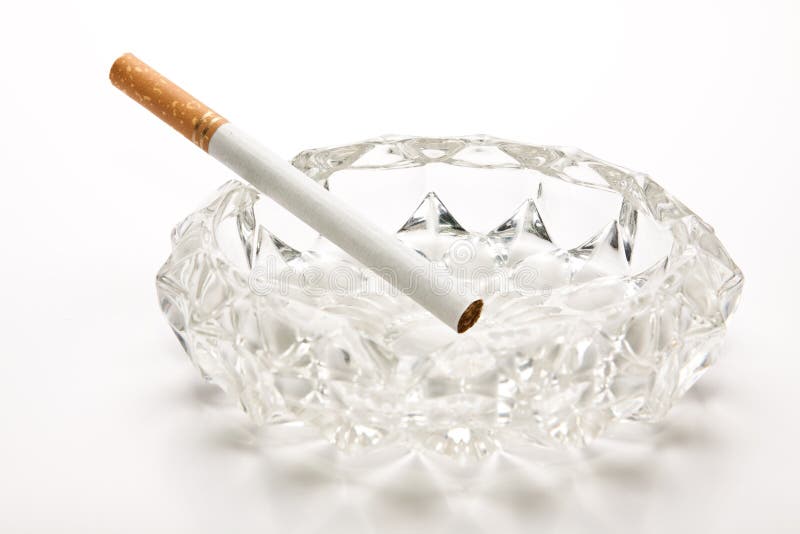 Unlit Cigarette In Glass Ashtray Stock Photo Image of background, ashtray 10624938