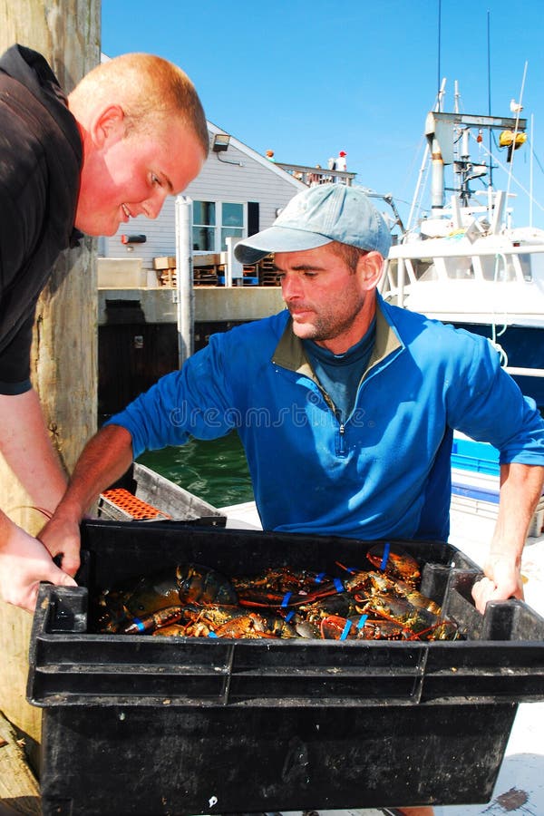 Lobster Men Hard at Work on a Beautiful Morning in Early Autumn in