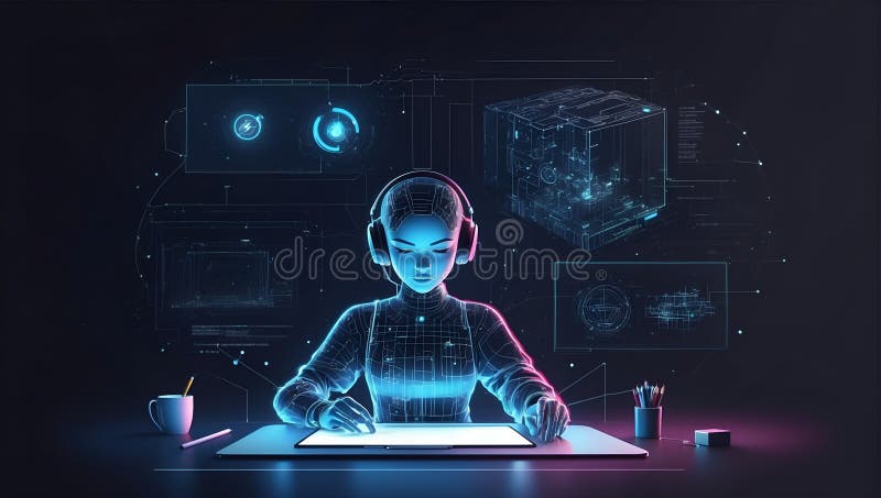 Unlock creative potential: ai-driven visual website revolution. generative ai royalty free illustration