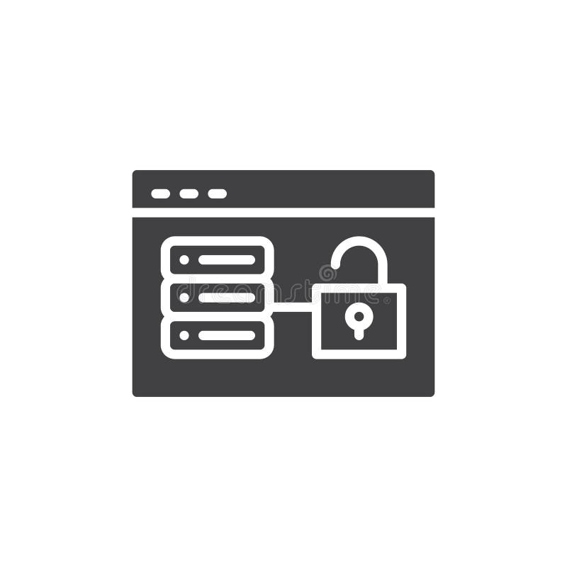 Unlock database hosting vector icon royalty free illustration