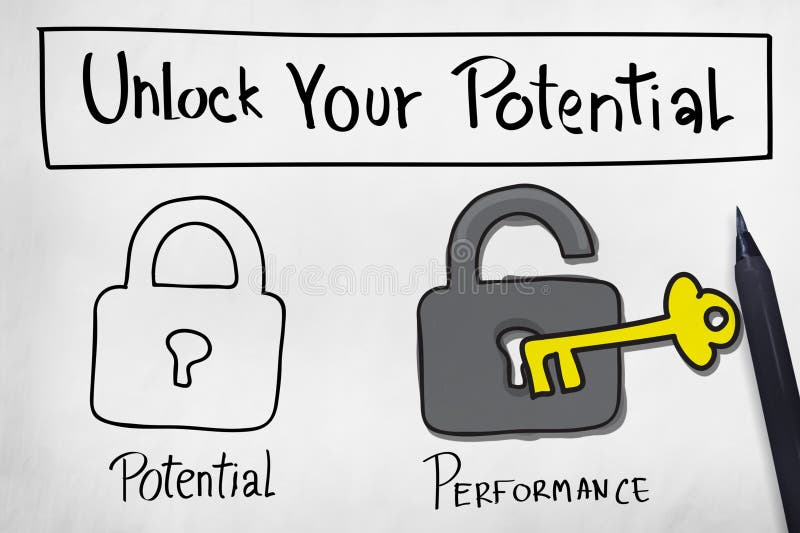 Unlock Your Potential Improve Skill Concept royalty free illustration Unlock Your Potential Improve Skill Concept royalty free illustration