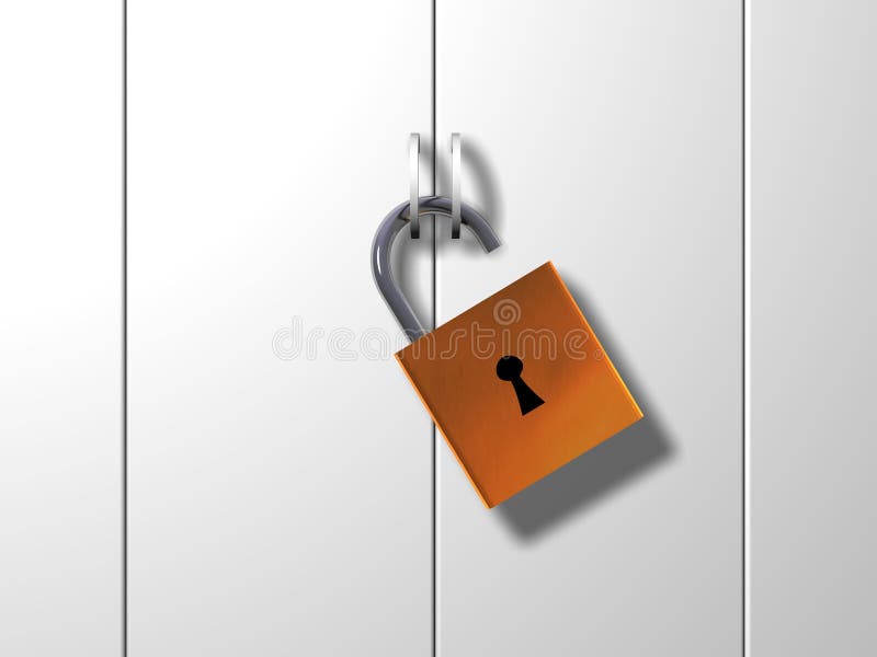 Unlocked door stock illustration. Illustration of render - 3246836
