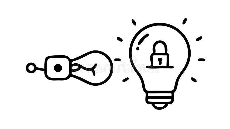 Unlocked Idea for Creative Freedom Icon, vector design Generative AI stock illustration
