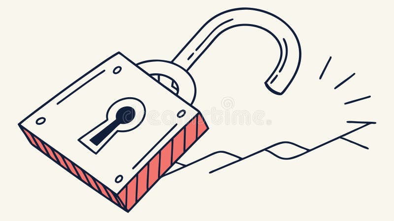 Unlocked Padlock Security Freedom Opening Vector, vector design Generative AI royalty free illustration