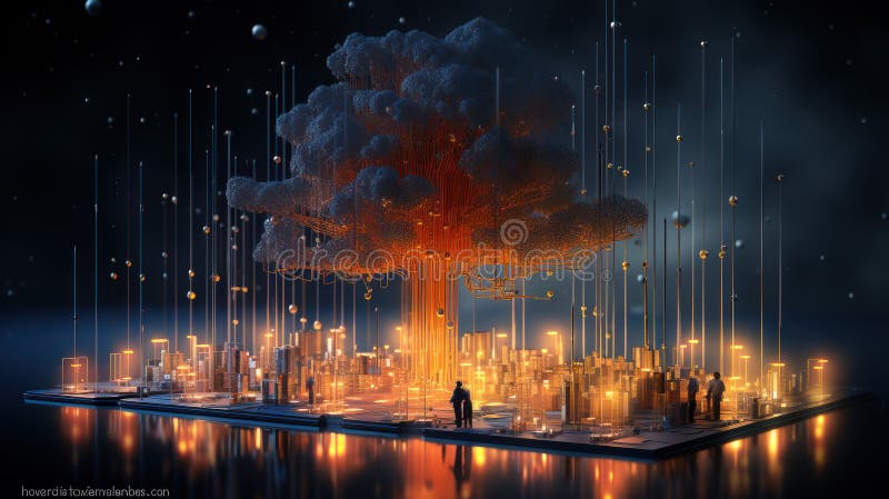Unlocking the Data Universe: Exploring Big Data Technology and Data Science stock illustration