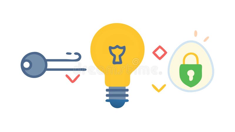 Unlocking Idea Security: Key to Innovation. vector design Generative AI royalty free illustration