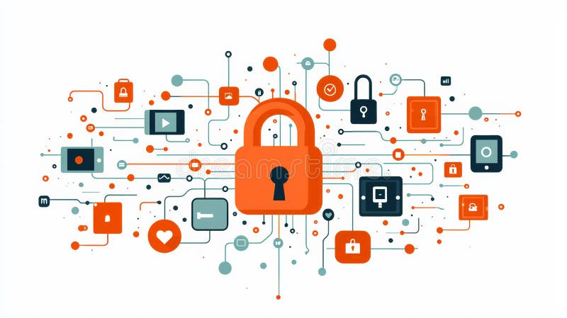 Unlocking the Secrets of Cybersecurity: How the Digital Fortress Technology Empowers Your Future and Safeguards Your Data Against vector illustration