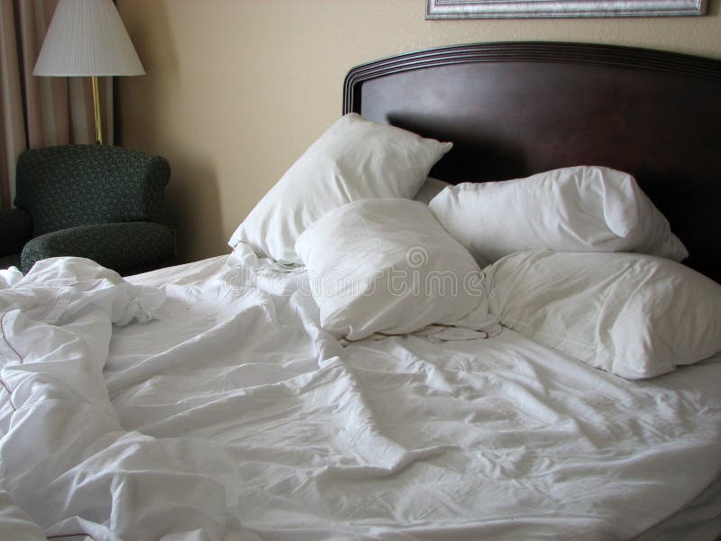Unmade bed stock photo. Image of spread, sleep, messy 1965882