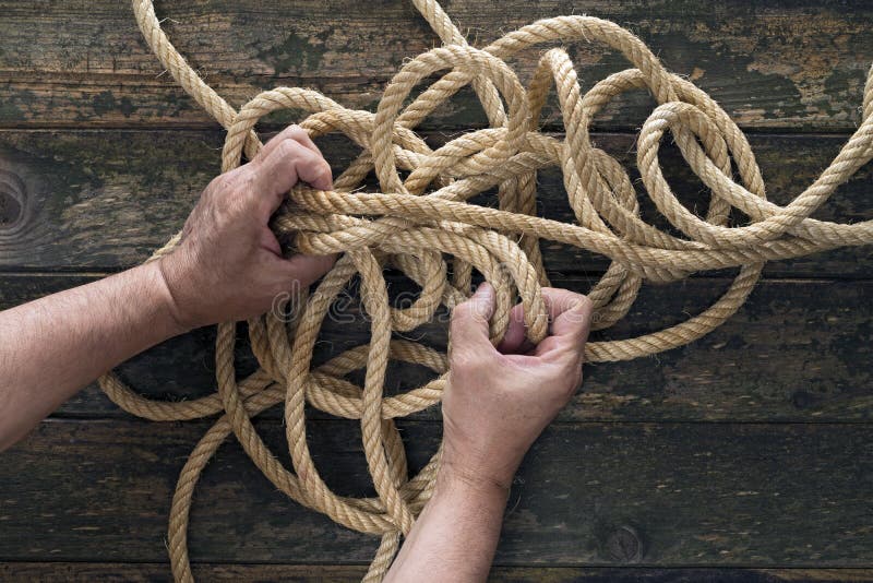 Unraveling Rope Isolated On White Background Stock Photo