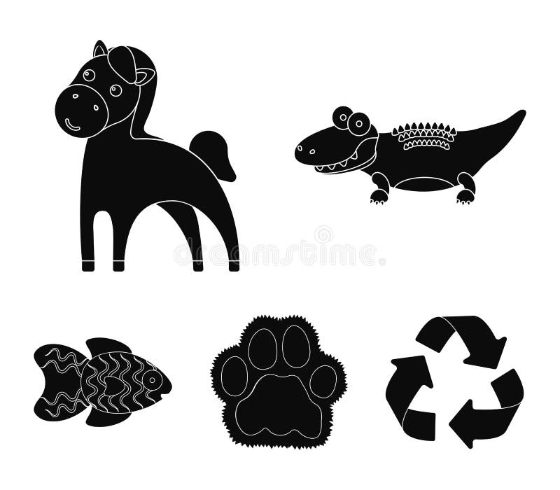 An unrealistic black animal icons in set collection for design. Toy animals vector symbol stock web illustration. vector illustration An unrealistic black animal icons in set collection for design. Toy animals vector symbol stock web illustration. vector illustration