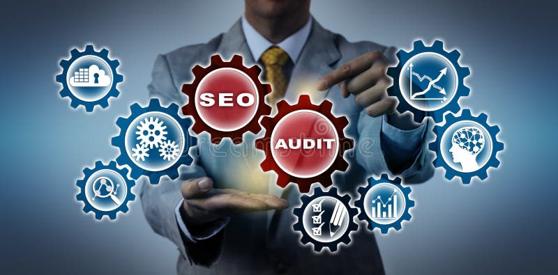 Unrecognizable Accountant Reminding Of SEO AUDIT stock photography