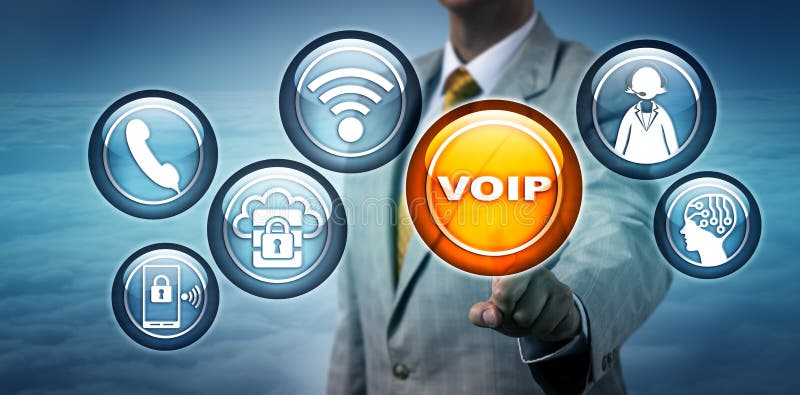 Unrecognizable Consultant Highlighting VOIP App royalty free stock images