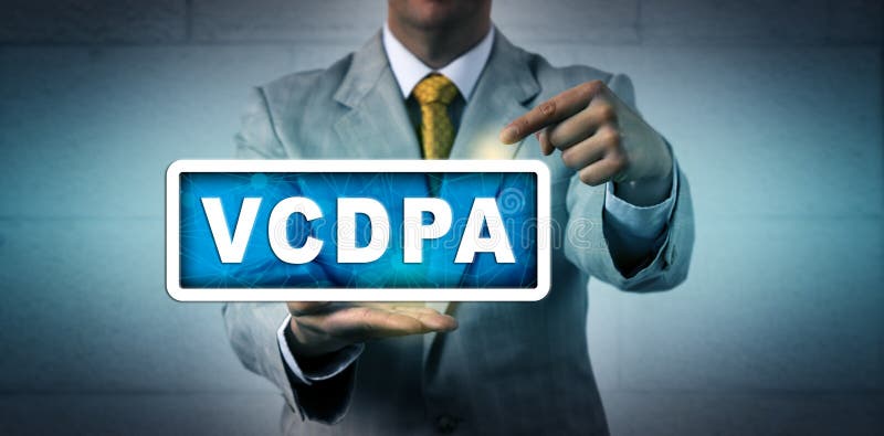 Unrecognisable Law Expert Pointing At VCDPA stock image