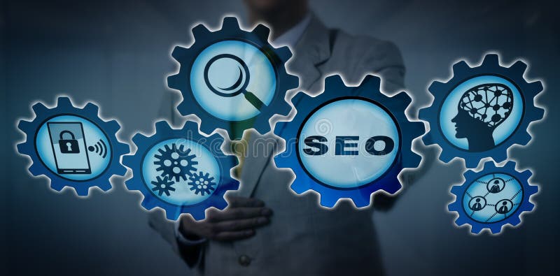 IT Manager Offering AI Aided SEO Solution stock photo