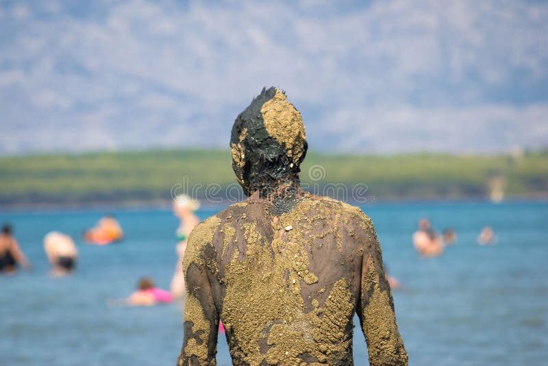 Healthy Mud Beach in Cizici Soline on Krk Island Stock Image Image of