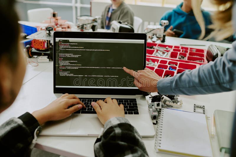 Codes on Laptops Screen stock photography