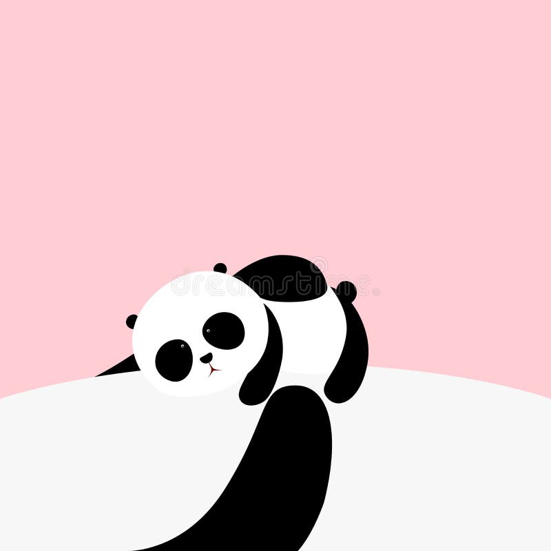 Panda Pequena. Desenho Animado Panda. Cara Panda Fofa. Duche De Bebê.  Peneiras Na Parede Ilustração do Vetor - Ilustração de preto, pouco:  234015839