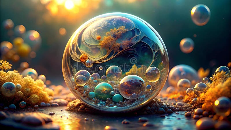 The Unseen World: Unveiling the Hidden Beauty of Soap and Water vector illustration.