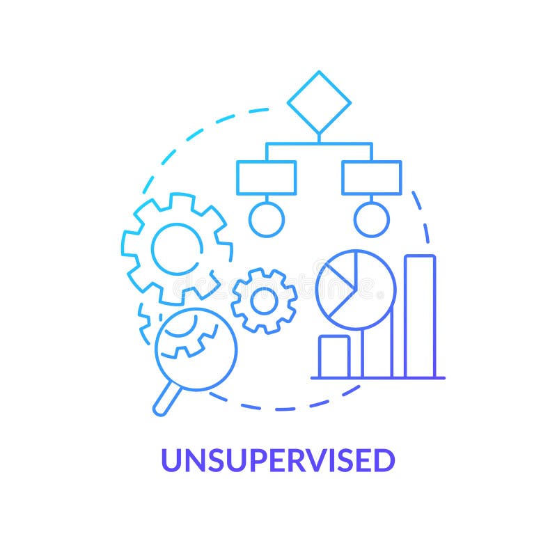 Unsupervised blue gradient concept icon royalty free illustration