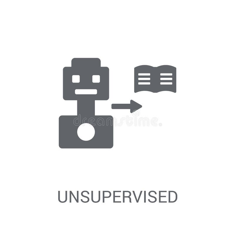 Unsupervised learning icon. Trendy Unsupervised learning logo co stock illustration