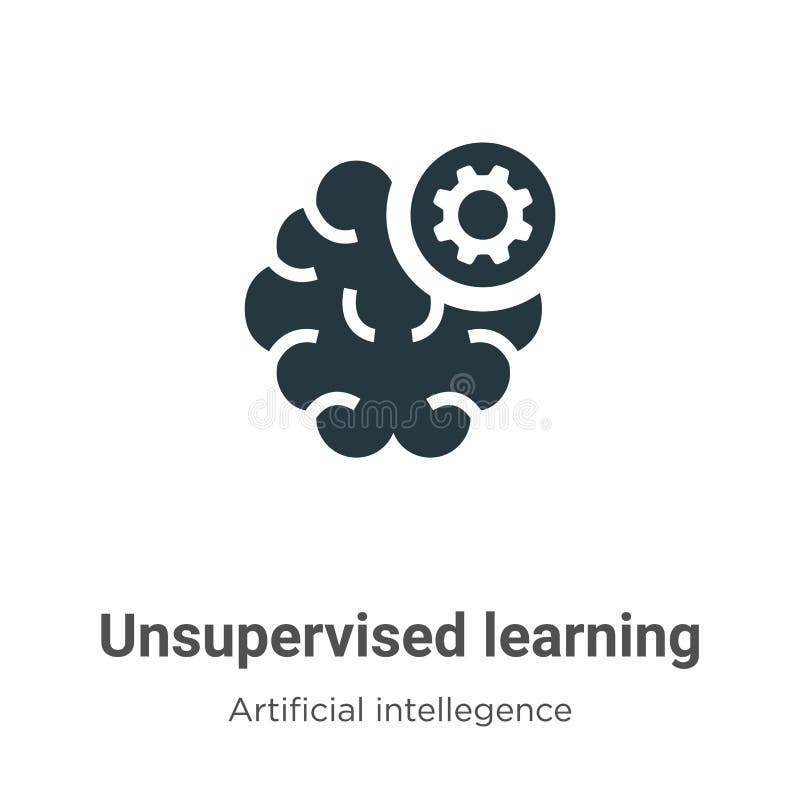 Unsupervised learning vector icon on white background. Flat vector unsupervised learning icon symbol sign from modern artificial royalty free illustration