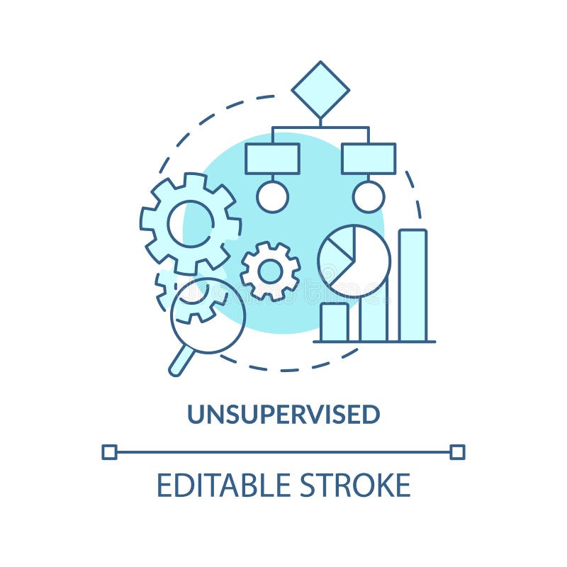 Unsupervised turquoise concept icon royalty free illustration