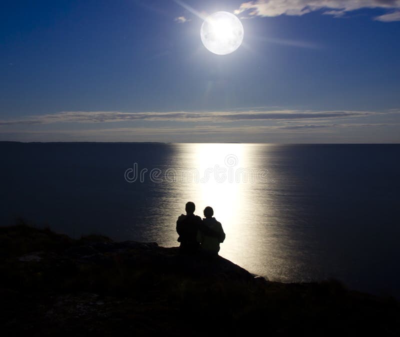 Unter dem Mond stockfotografie Unter dem Mond stockfotografie