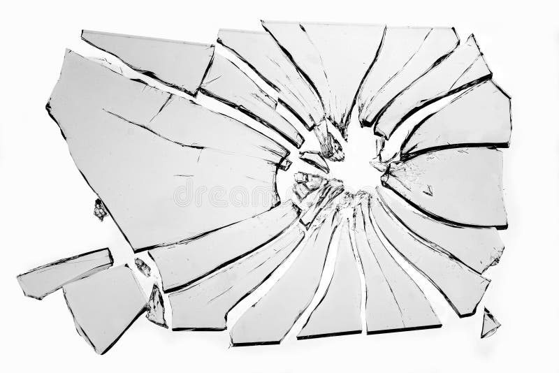 Broken glass isolated on white background. Broken glass isolated on white background