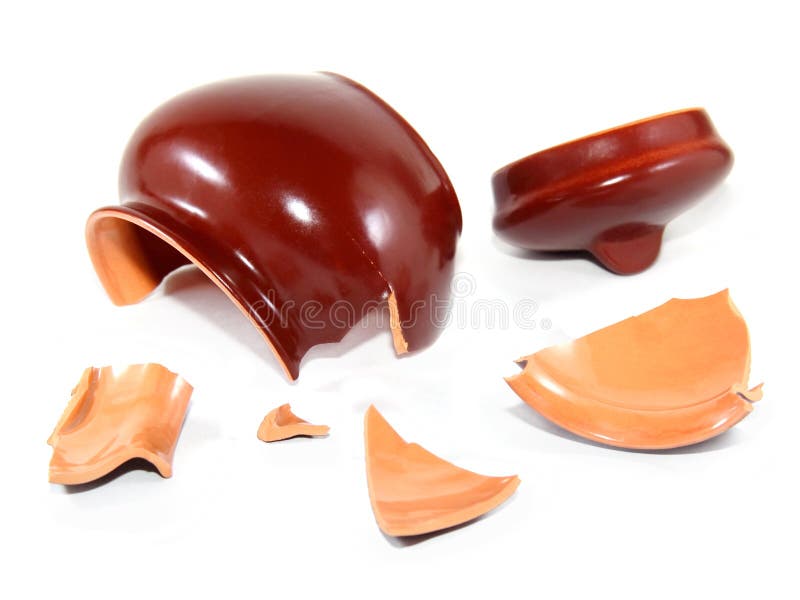 Unterbrochenes Tongefäß stockbild Unterbrochenes Tongefäß stockbild
