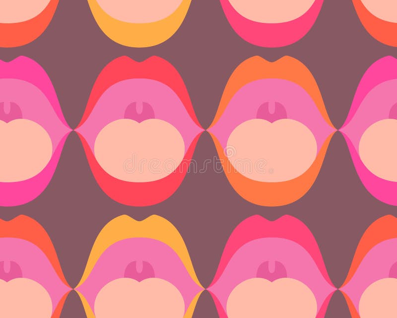 Open talking mouths with tongues seamless pattern. Open talking mouths with tongues seamless pattern