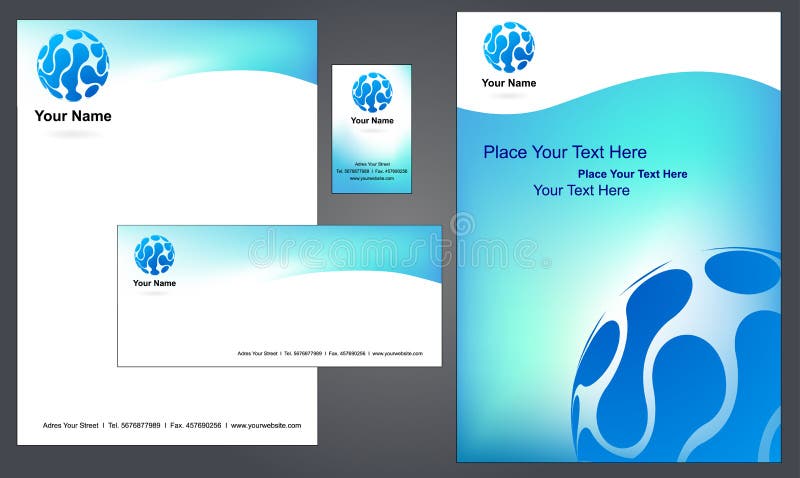 Corporate Identity Template design - illustration with cover, blank, letterhead, envelope and business card. Corporate Identity Template design - illustration with cover, blank, letterhead, envelope and business card