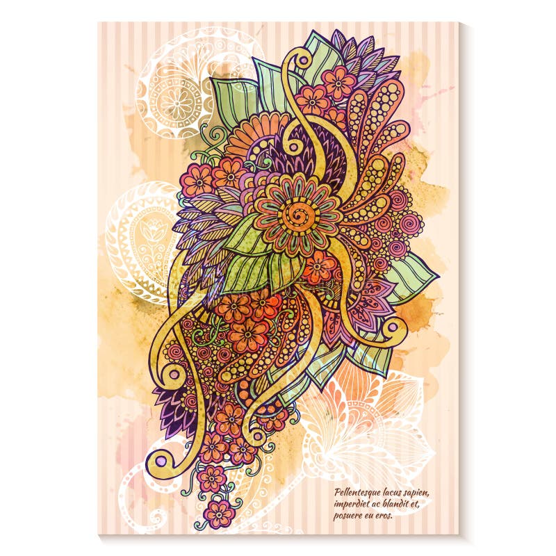 Unternehmensidentitä5 der Vektorschablone Geschäftsgrafiken mit Aquarellspritzen Hintergrund für Netz, Printmediendesign stock abbildung