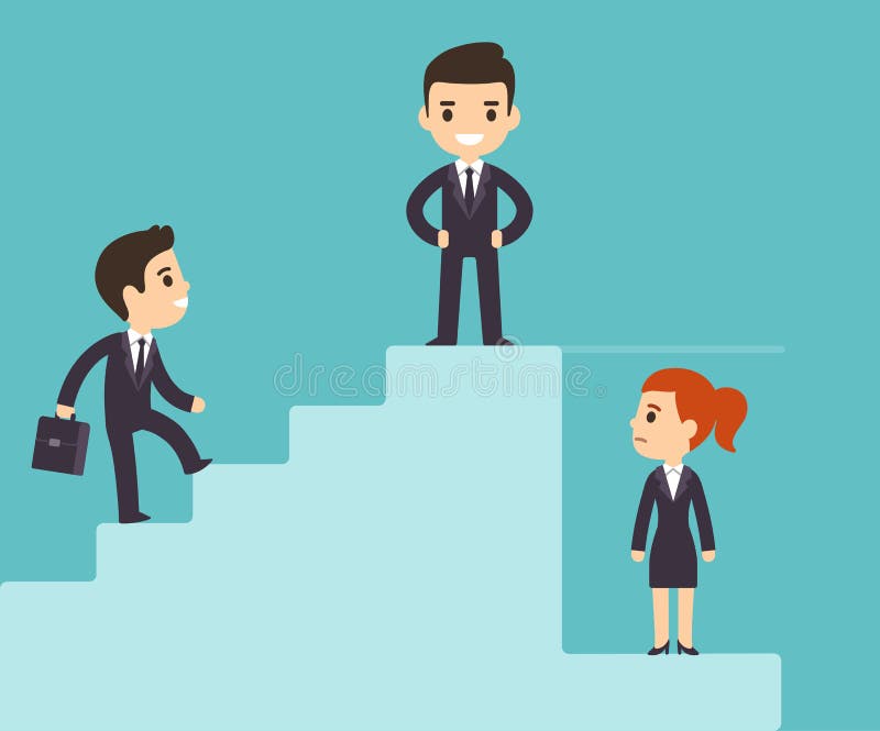 Unternehmensleiter und Glasdecke stock abbildung