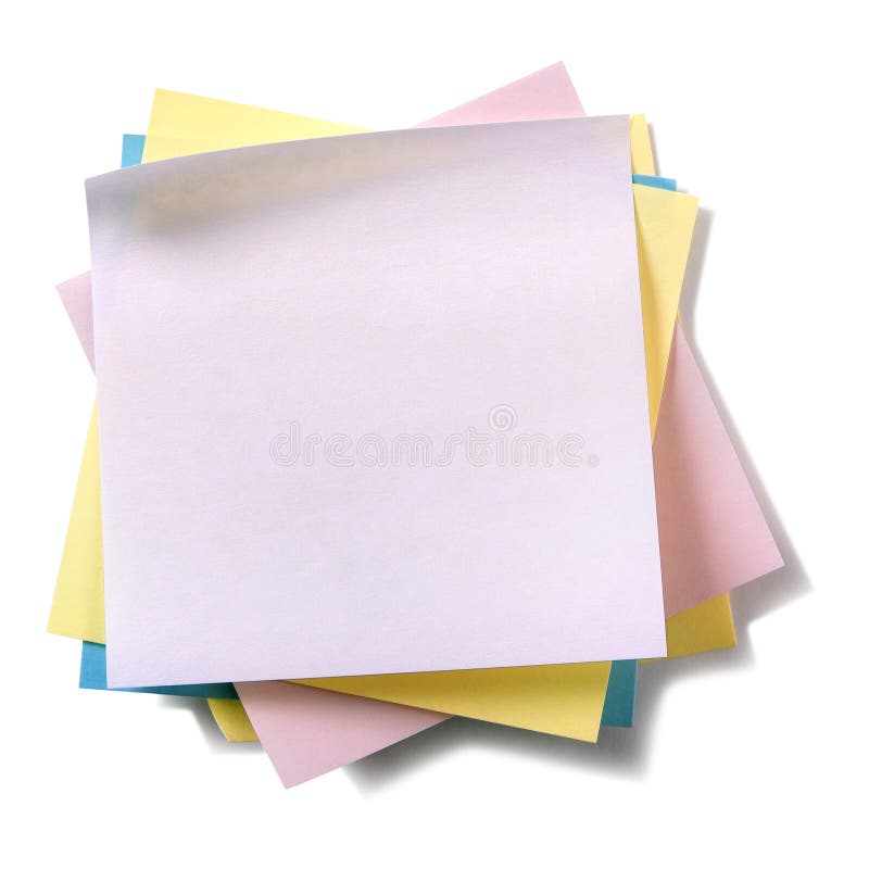 Untidy pile various colors sticky post notes isolated on white background royalty free stock images Untidy pile various colors sticky post notes isolated on white background royalty free stock images