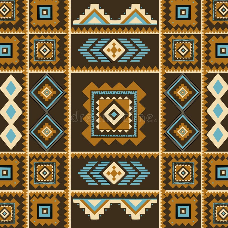 Ancient Egyptian-Inspired ethnic African Fabric Patterns stock illustration