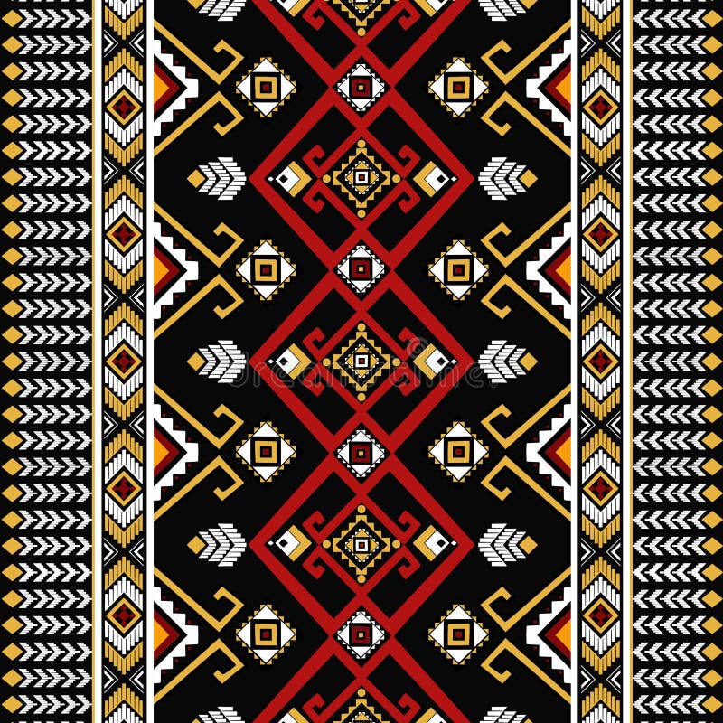 Ancient Egyptian-Inspired ethnic African Fabric Patterns stock illustration