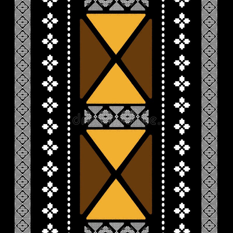 Egyptian-Style Tribal African Fabric Pattern in Brown Tones vector illustration