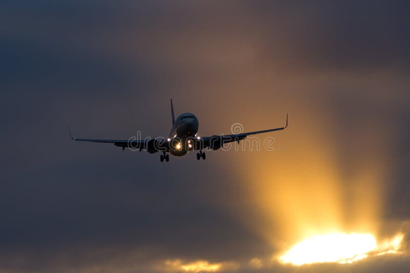 Untitled Boeing 737 Landing Sunset