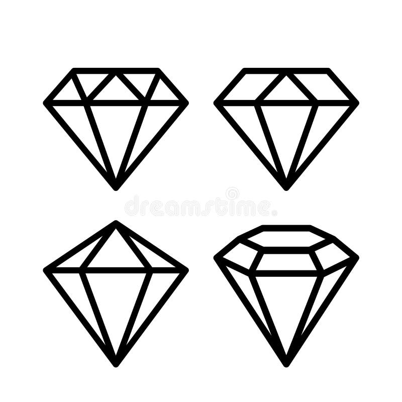 Crystal stone line icon stock vector. Illustration of design - 145752996